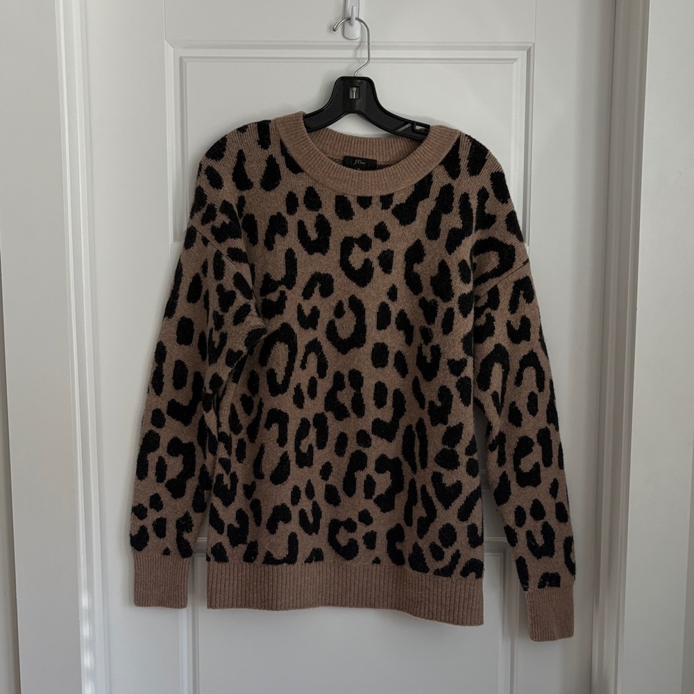 J. Crew Animal Print Sweater - Black and Brown